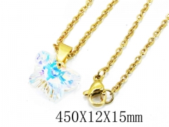 HY Stainless Steel 316L Necklaces(Crystal)-HY12N0121JLE