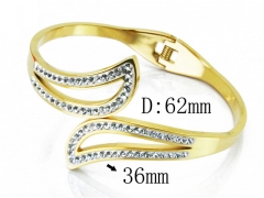 HY Wholesale Stainless Steel 316L Bangle(Crystal)-HY19B0084HOR