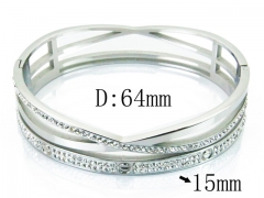 HY Wholesale Stainless Steel 316L Bangle(Crystal)-HY19B0076HPQ