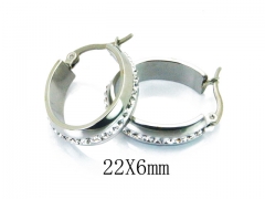 HY Stainless Steel 316L Crystal Hoop Earrings-HY06E1656PQ