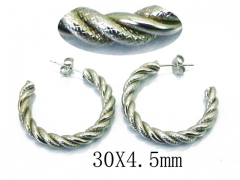 HY Stainless Steel Twisted Earrings-HY58E1386LR
