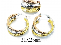 HY Stainless Steel Twisted Earrings-HY58E1396NW