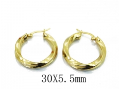 HY Stainless Steel Twisted Earrings-HY58E1356MS