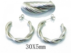 HY Stainless Steel Twisted Earrings-HY58E1388LA