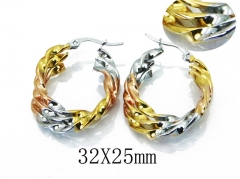 HY Stainless Steel Twisted Earrings-HY58E1398NQ