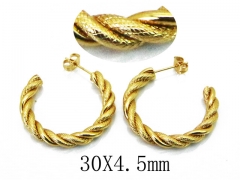 HY Stainless Steel Twisted Earrings-HY58E1387MW
