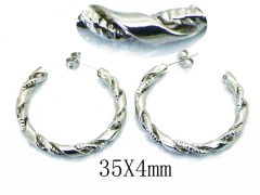 HY Stainless Steel Twisted Earrings-HY58E1380LW