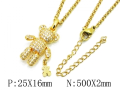 HY Stainless Steel 316L Necklaces (Bear Style)-HY90N0171IHS