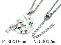 HY Stainless Steel 316L Necklaces (Bear Style)-HY90N0173HNC