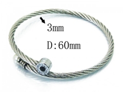 HY Stainless Steel 316L Bangle (Steel Wire)-HY38B0556HFF