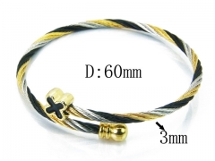 HY Stainless Steel 316L Bangle (Steel Wire)-HY38B0579HJG