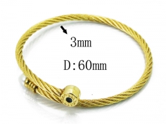 HY Stainless Steel 316L Bangle (Steel Wire)-HY38B0563HIV