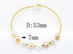 HY Wholesale Pearl Bangle of Stainless Steel 316L-HY32B0094PW