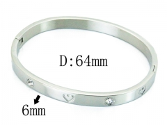 HY Wholesale Stainless Steel 316L Bangle(Crystal)-HY22B0601HLA