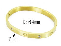 HY Wholesale Stainless Steel 316L Bangle(Crystal)-HY22B0602HMX