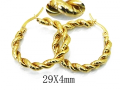 HY Stainless Steel Twisted Earrings-HY64E0404MA