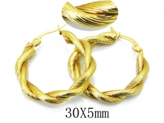 HY Stainless Steel Twisted Earrings-HY64E0400ME
