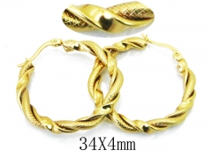 HY Stainless Steel Twisted Earrings-HY64E0396ME
