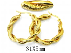 HY Stainless Steel Twisted Earrings-HY64E0399MZ