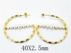 HY Stainless Steel Pearl Earrings-HY64E0412MZ