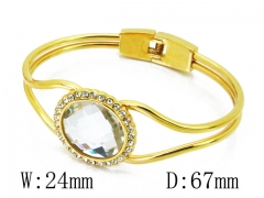 HY Wholesale Stainless Steel 316L Bangle(Crystal)-HY64B1393HAA