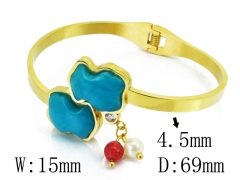HY Stainless Steel 316L Bangle (Bear Style)-HY64B1411ICC