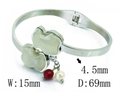 HY Stainless Steel 316L Bangle (Bear Style)-HY64B1404HOC