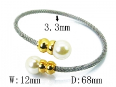 HY Wholesale Pearl Bangle of Stainless Steel 316L-HY64B1390HID