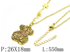 HY Stainless Steel 316L Necklaces (Bear Style)-HY90N0183HOS