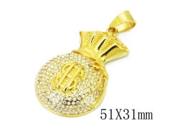 HY Wholesale Stainless Steel 316L CZ Pendant-HY15P0296IIW