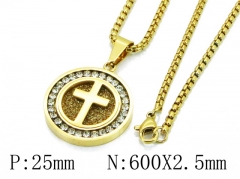 HY Wholesale Stainless Steel 316L Necklaces (Religion Style)-HY09N1014HJA