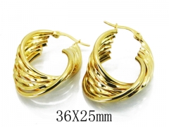 HY Stainless Steel Twisted Earrings-HY58E1458NL