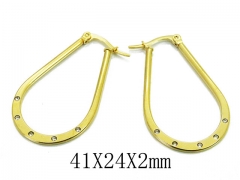 HY Stainless Steel 316L Crystal Hoop Earrings-HY58E1451LE