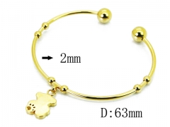 HY Stainless Steel 316L Bangle (Bear Style)-HY58B0494KW