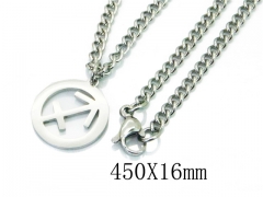 HY Wholesale 316L Stainless Steel Font Necklace-HY39N0514JV