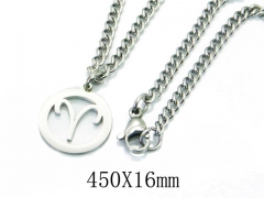 HY Wholesale 316L Stainless Steel Font Necklace-HY39N0519JF