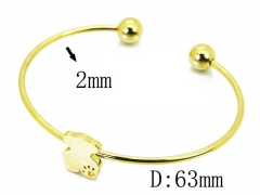 HY Stainless Steel 316L Bangle (Bear Style)-HY58B0505KLB