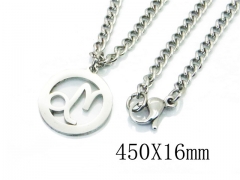 HY Wholesale 316L Stainless Steel Font Necklace-HY39N0510JX