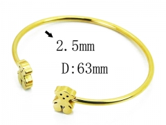 HY Stainless Steel 316L Bangle (Bear Style)-HY58B0513MX