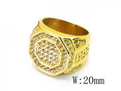 HY Wholesale 316L Stainless Steel CZ Rings-HY15R1457HKL