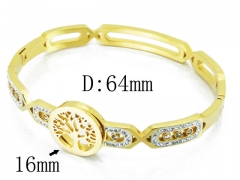 HY Wholesale Stainless Steel 316L Bangle(Crystal)-HY80B1161HMW