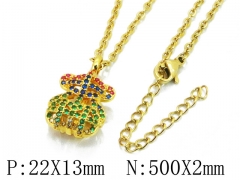 HY Stainless Steel 316L Necklaces (Bear Style)-HY90N0193HPX