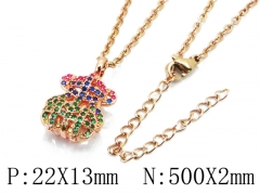 HY Stainless Steel 316L Necklaces (Bear Style)-HY90N0194IRR