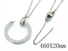 HY Wholesale Stainless Steel 316L CZ Necklaces-HY14N0300HMX