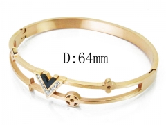 HY Wholesale Stainless Steel 316L Bangle(Crystal)-HY19B0279HOR