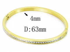 HY Wholesale Stainless Steel 316L Bangle(Crystal)-HY19B0259HMZ