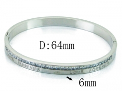 HY Wholesale Stainless Steel 316L Bangle(Crystal)-HY14B0201HLQ