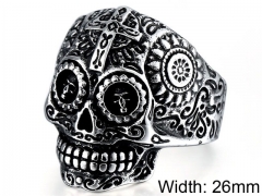 HY Wholesale 316L Stainless Steel Skull Rings-HY0012R109