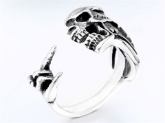 HY Wholesale 316L Stainless Steel Skull Rings-HY0012R362