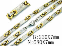 HY Stainless Steel 316L Necklaces Bracelets (Two Tone)-HY55S0606IIR
